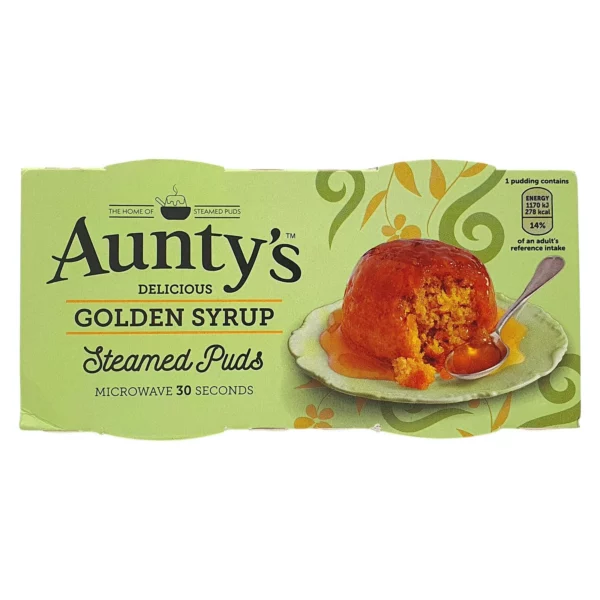 Auntys Golden Syrup Steamed Puds 2Pk